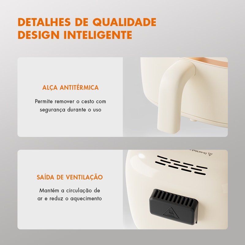 Gaabor Air Fryer 1,4L Revestimento Antiaderente Timer Unico Knob 900W Regulacao Constante AF20M-YE01A · foto 2