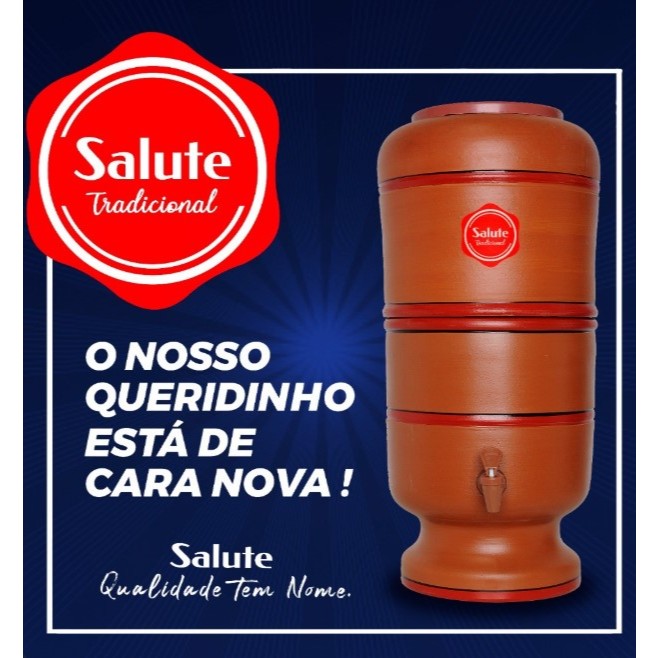 FILTRO DE BARRO ARTESANAL SALUTE DE 4 E 6 LITROS(SENDO DIVIDADE EM BAIXO E CIMA) C/INMETRO