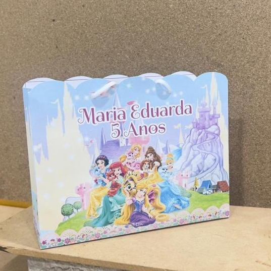 Sacolinha Personalizada Princesas | Lembrancinha Festa Infantil Menina | Tema Princesas Disney
