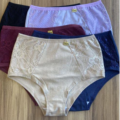 Kit 10 Calçolas Conforto Algodão Calcinha Senhora Cós Alto Lingerie