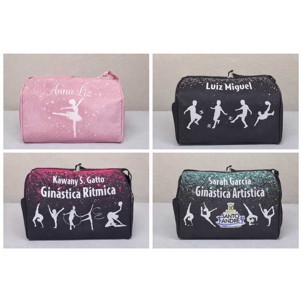 Bolsa bau ginastica ritmica ou artistica ou ballet ou futebol personalizada 1 unid