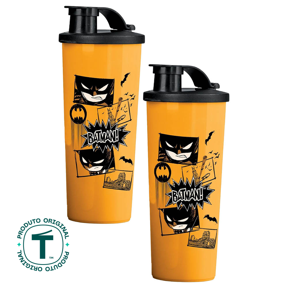 Kit 2 Copos Infantis Tupperware com Bico Kids 470ml Batman