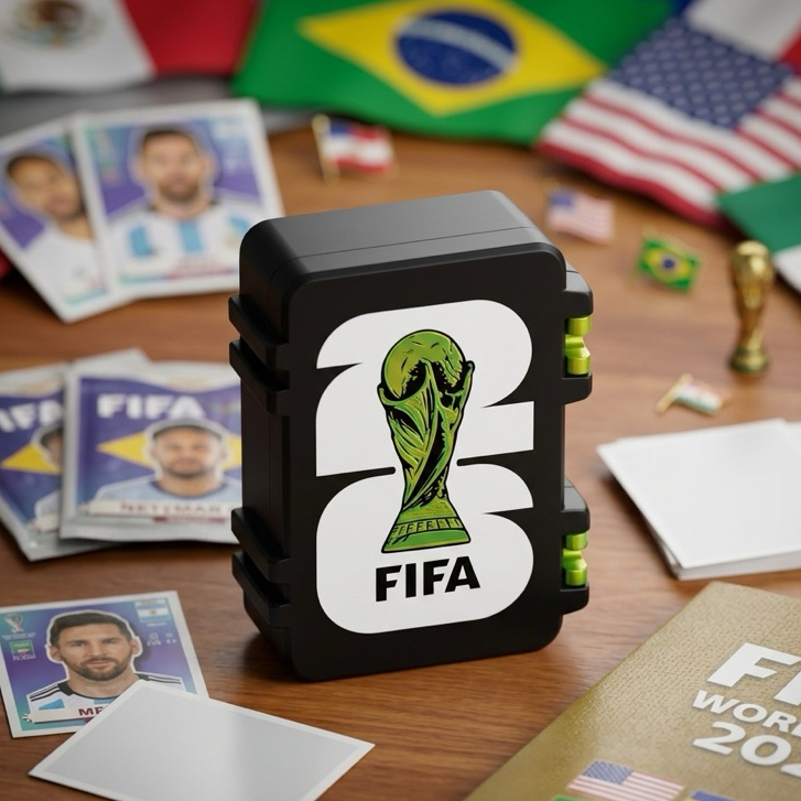 Caixa Organizadora Figurinha Copa Mundo FIFA Brasil 2026 Capacidade 500 Unidades Trocas Case Estojo Coleção Album