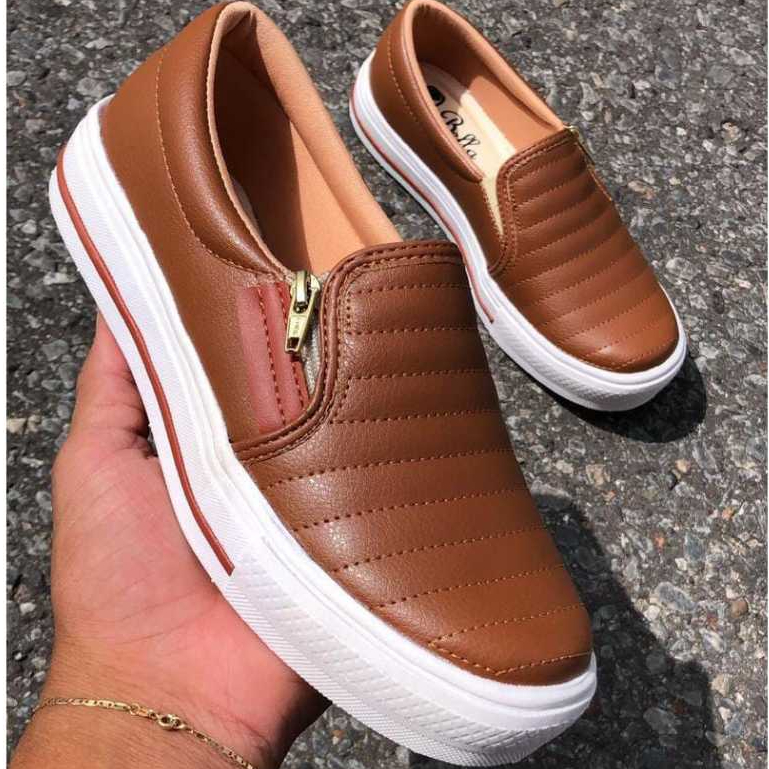 Slip On Feminino Básico Casual Leve Macio Envio Imediato em Oferta na Shopee
