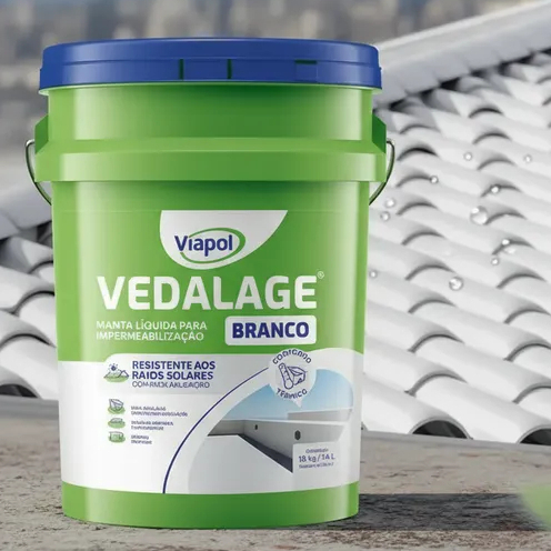 Vedalage Manta Líquida Asfáltica Preta/Branca Impermeável 18 Litros