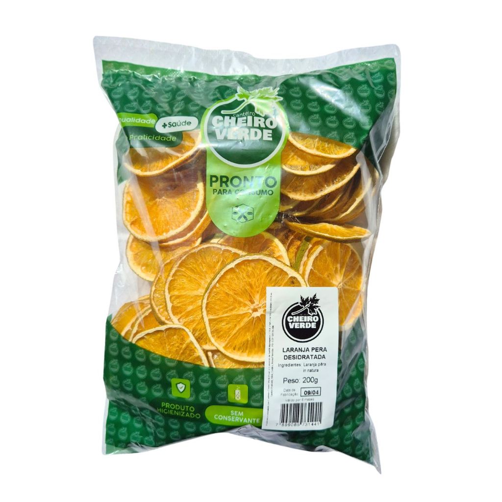 Laranja Desidratada em Rodelas 200g e 1Kg Canteiro Cheiro Verde p/ chás e drinks