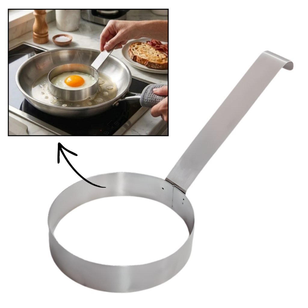 Molde Ovo Frito Aro Redondo Em Aço Inox 304 Modelador Chapa Frigideira Profissional Ecosul
