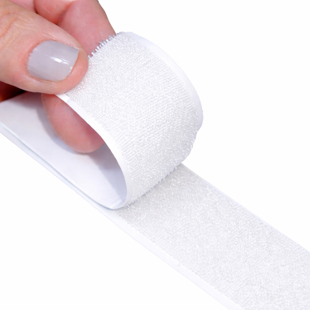 Velcro Adesivo Extra Forte 1-5 m x 16mm Fecho Contato Dupla Face Auto Colante Macho/Fêmea/M+F Branco