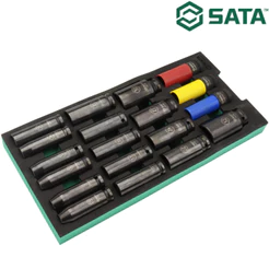 Jogo de Soquetes de Impacto Profundo 1/2" SATA 19 Peças