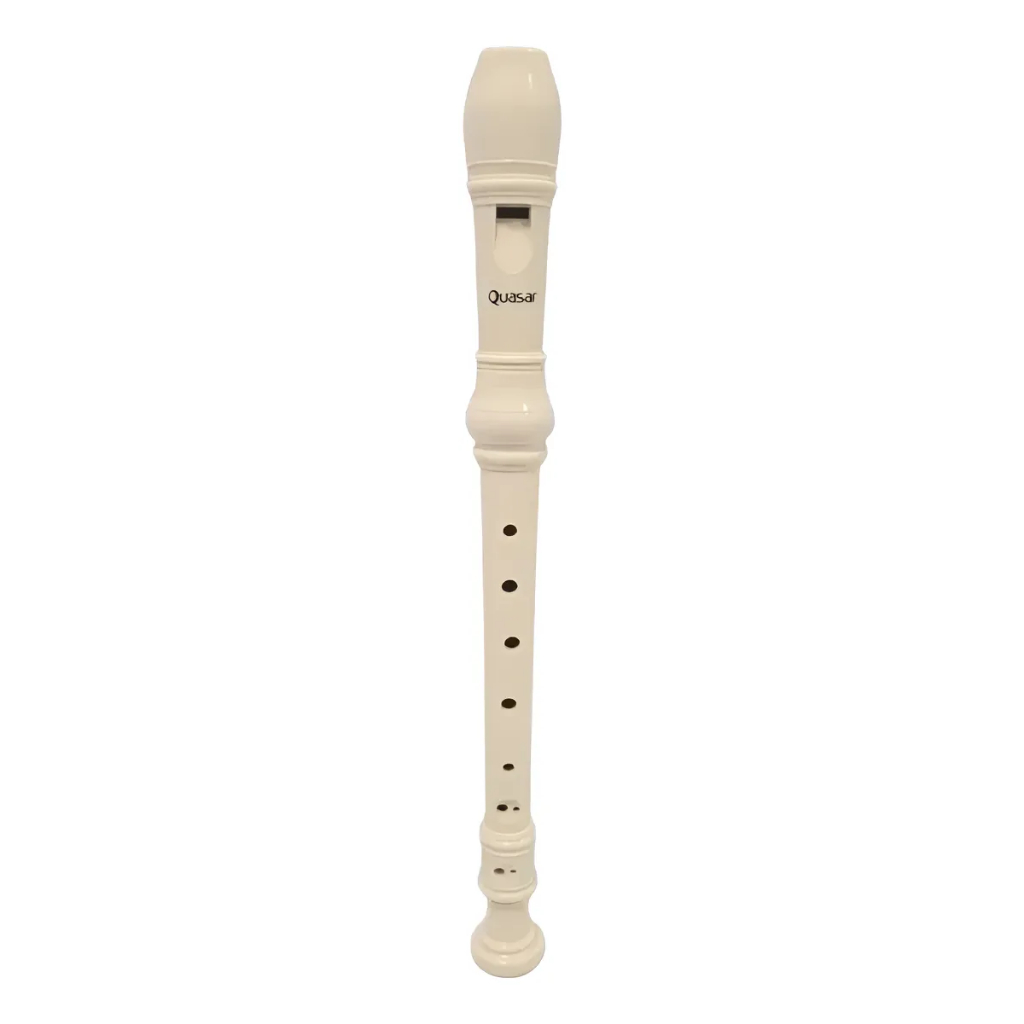 Flauta Doce Soprano Quasar Germanica Q9A-6G Instrumento Musical Com Capa Protetora Vareta de Limpeza