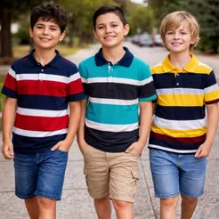 Kit 3 Camisa Polo Infantil Listrada Menino do 2 ao 16 Juvenil Confortável
