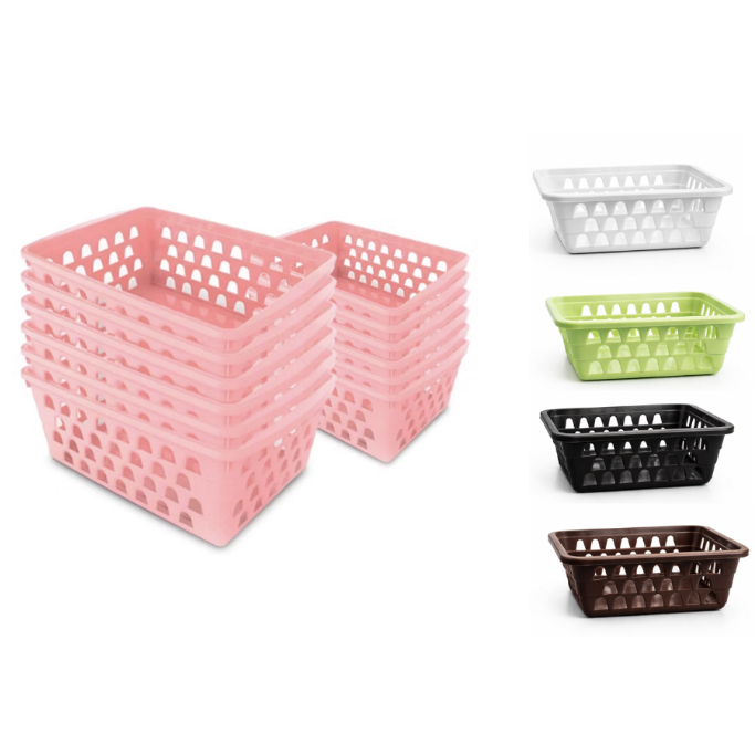 Kit 10 Cestos Organizador Multiuso Cestinho Para Gaveta,  Armário e mais Rosa, Pink, Preto e Branco em Oferta na Shopee