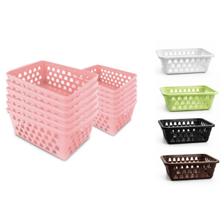 Kit 10 Cestos Organizador Multiuso Cestinho Para Gaveta,  Armário e mais Rosa, Pink, Preto e Branco em Oferta na Shopee