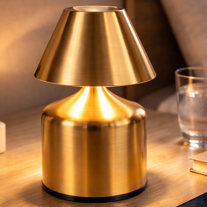 Luminária de Mesa Sem Fio Recarregável USB C, Design Moderno e Portátil para Leitura e Decoração