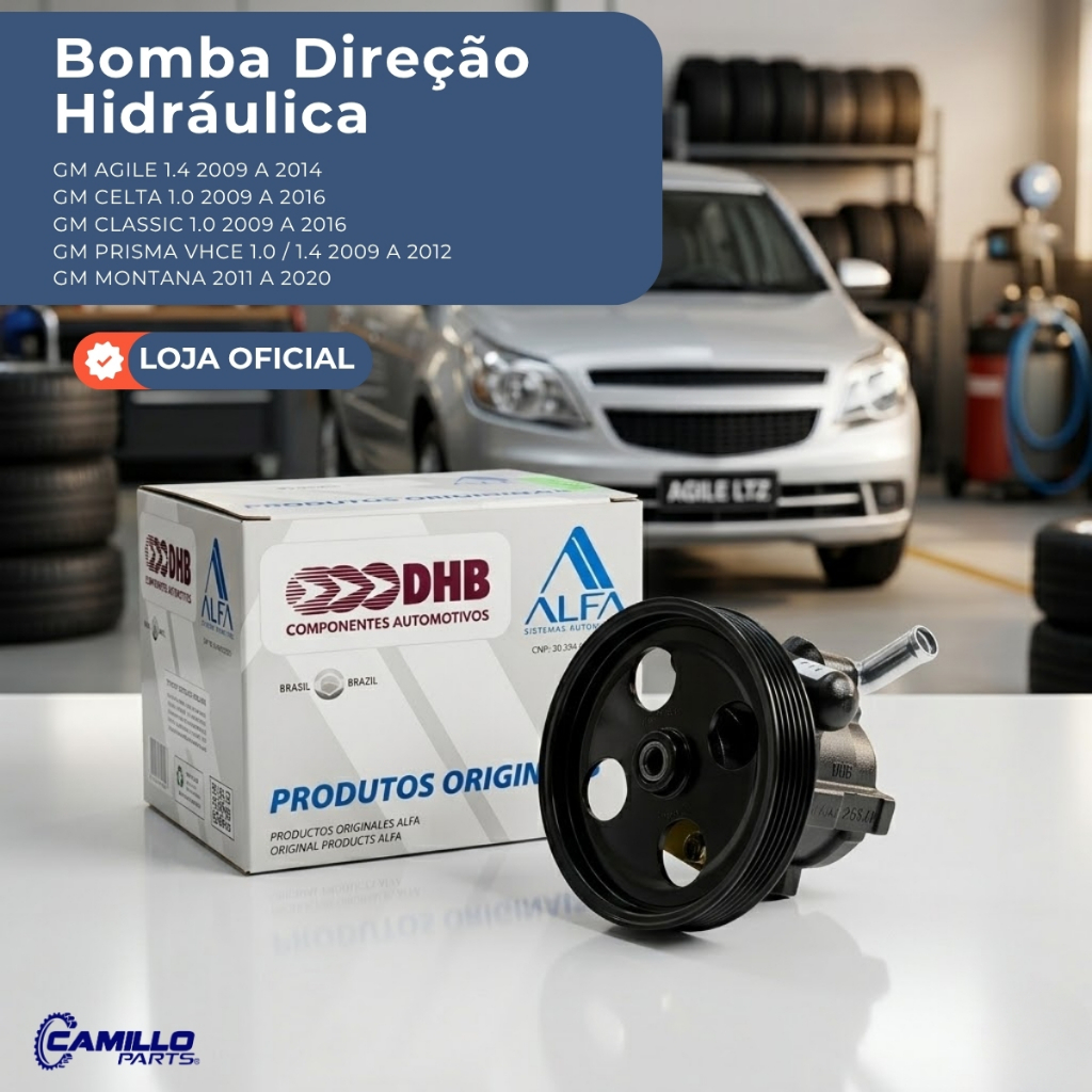 Imagem Bomba Direção Hidráulica GM Agile Celta Classic Prisma Montana 2009 a 2020 DHB Original