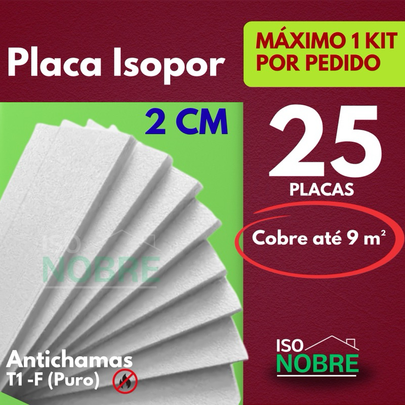 25 Placas de Isopor 2cm (20x400x900) Antichamas para Forro de Teto | EPS Isolante Térmico para Construção