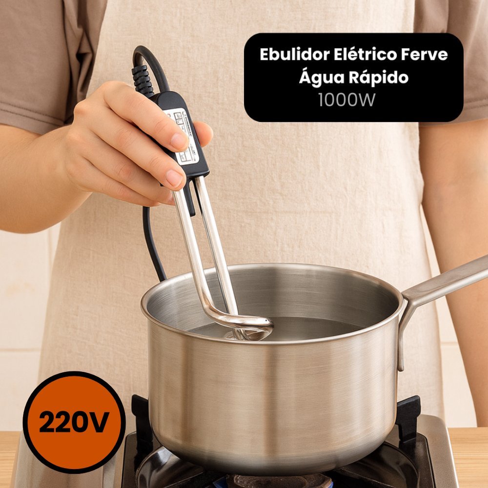 Ebulidor Elétrico 1000W Ferve Água Rápido Aquecedor Portátil Rabo Quente 127V 220V