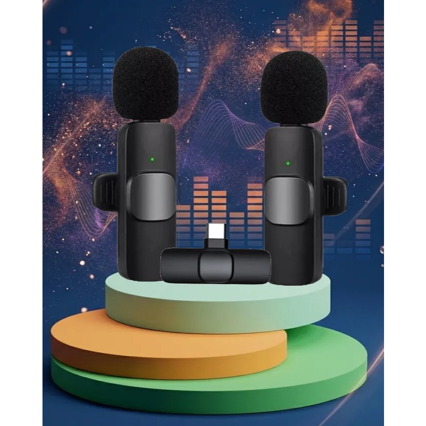 Microfone Sem Fio Duplo Lapela Profissional Tipo c ou IOS