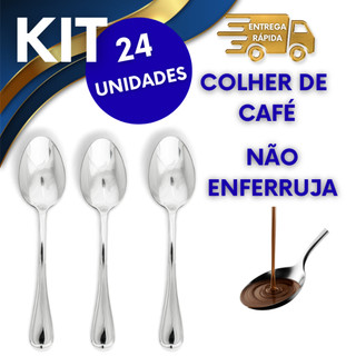 COLHERES DE CAFÉ AÇO INOX 8,8CM NÃO ENFERRUJA USO DIÁRIO DURÁVEL A COLHER CERTA