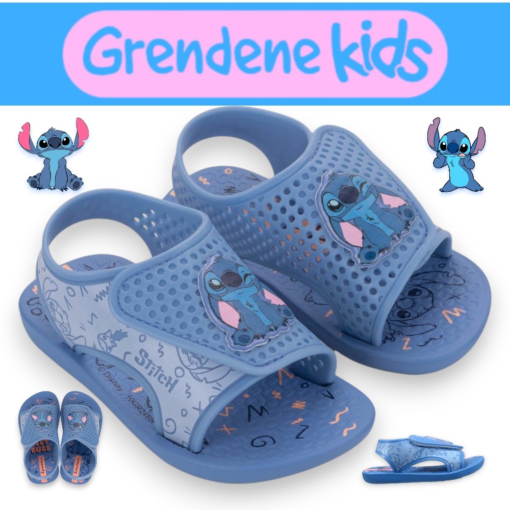 Sandália Baby Ipanema Stitch Infantil Menina Bebê Papete Confortável Leve Macia Antiderrapante Original Personagem