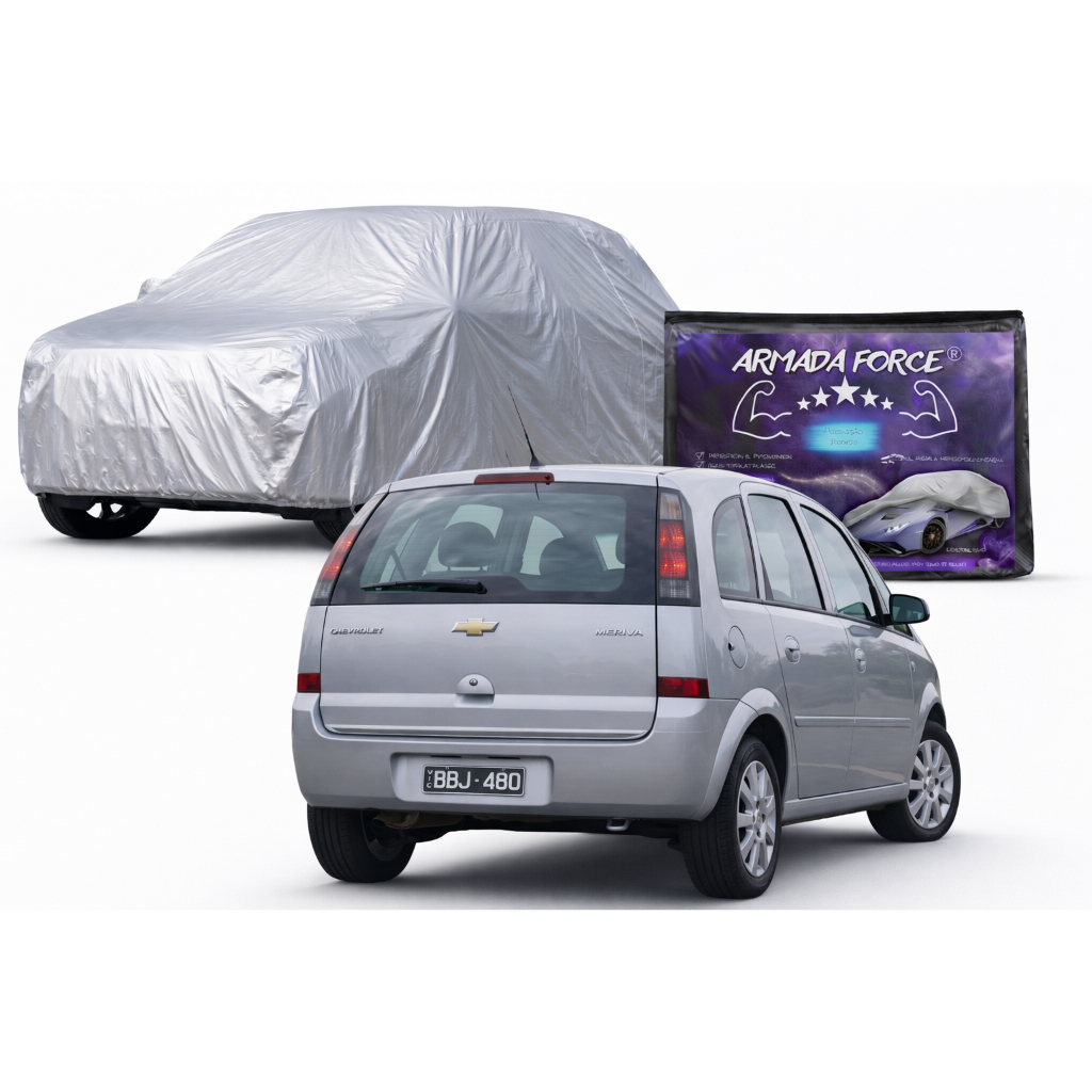 Capa Para Cobrir Carro MERIVA Forrada 100% Impermeável Automotiva Proteção Sol Chuva Poeira Anti-UV