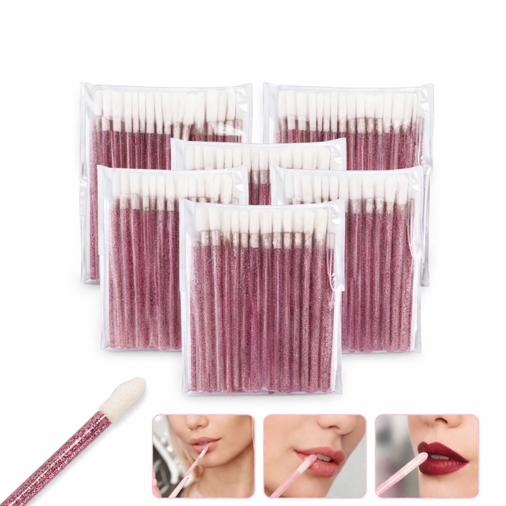 Kit 250 Pincel Aplicador para Lábios Descartável Profissional Maquiagem