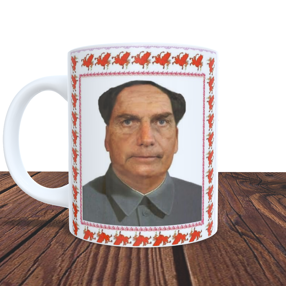 Caneca meme bolsonaro tsé tung- bolsonaro chinês- Manoel Gomes- Davi brito
