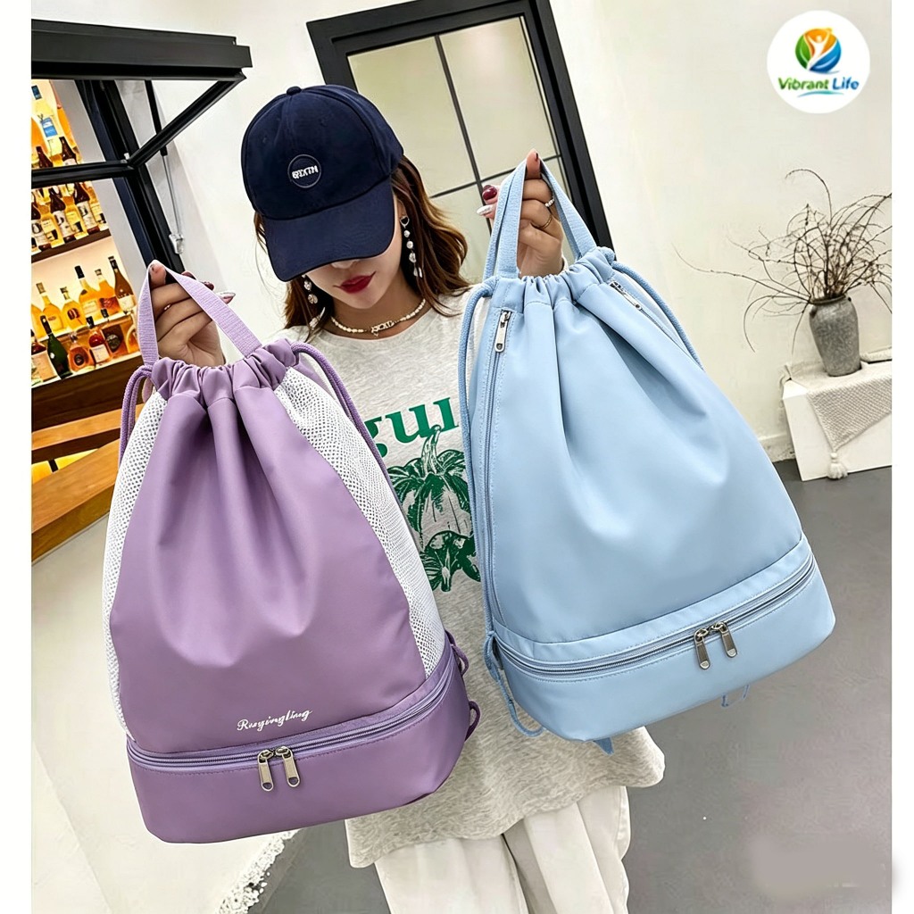 Mochila de Academia com Compartimento para Calçados – Bolsa Esportiva Leve em Tecido Oxford, Ideal para Viagens