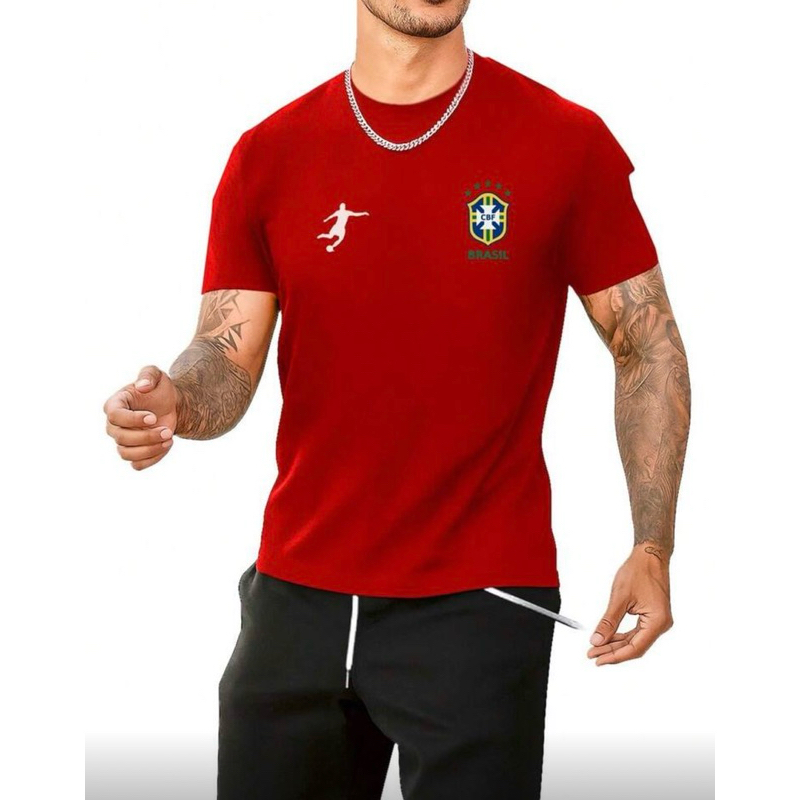Camiseta Masculina Premium Vermelho - Conforto e Estilo com Tecido Respirável e Macio