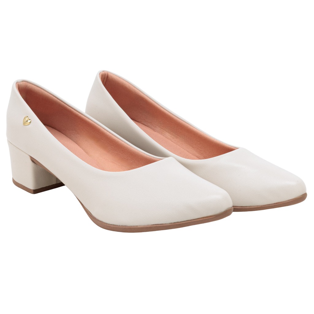 Scarpin Sapato Feminino Bico Fino Confortável Salto Baixo Medio Quadrado Bloco