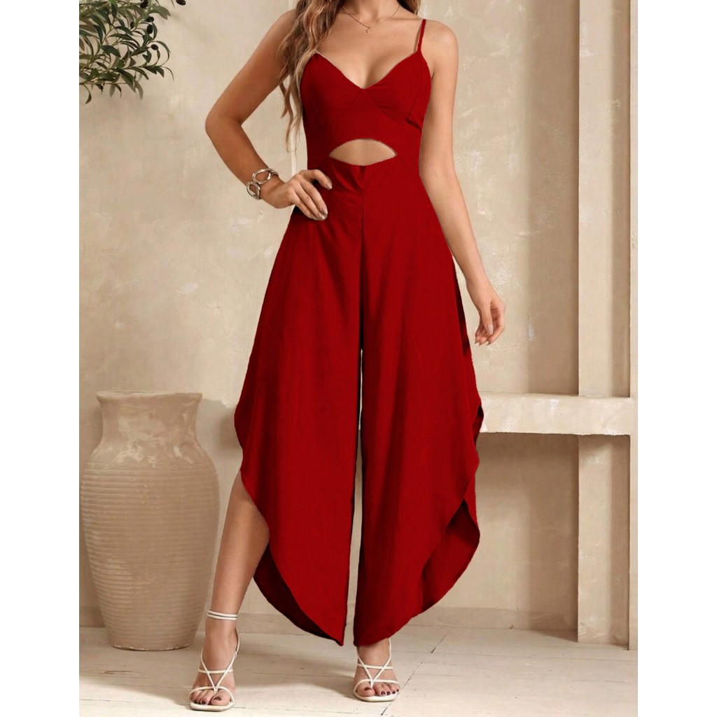 Macacão Longo Viscose Feminino Soltinho Pantacourt Pantalona Alcinha Social Ano Novo 2026
