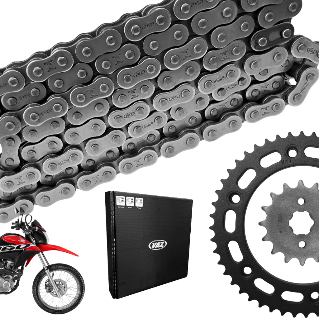 Kit relação transmissão Vaz Bros 160 Xre 190 Com Retentor Aço 1045