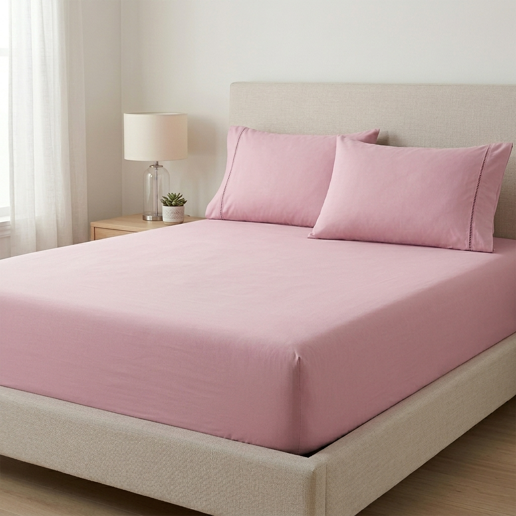 Jogo de Cama Queen 3 Peças 100% Algodão Percal 180 Fios Ponto Palito Elástico Total Cama Box