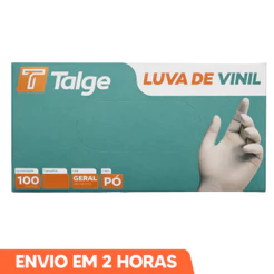 Luva de Vinil Transparente Com Pó Descartável 100un P M G GG