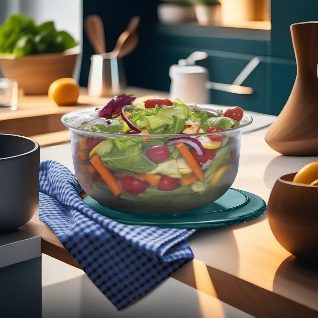 Tigela Cristal Tupperware 6 Litros Original - Policarbonato Transparente Brilho de Vidro - Saladeira Gigante Servir Mesa
