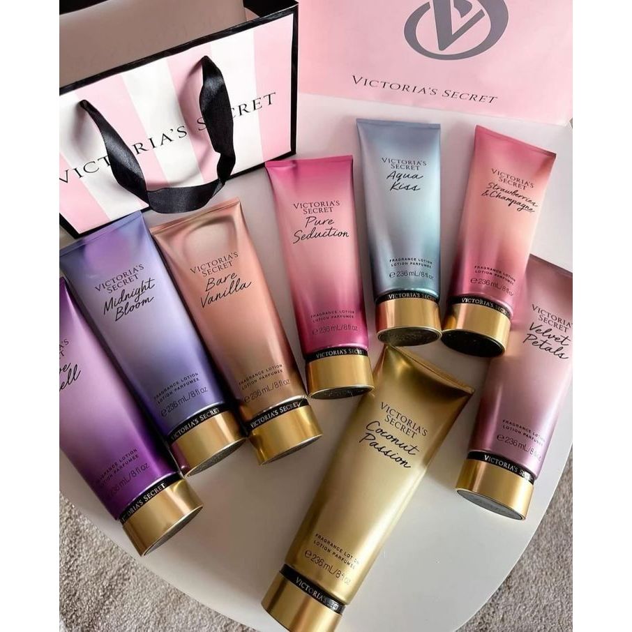 Kit Victoria 6 Hidratantes (Bisnagas) -Amber/Coconut/Love Spell/Vanilla/Pure Seduction/Strawberries