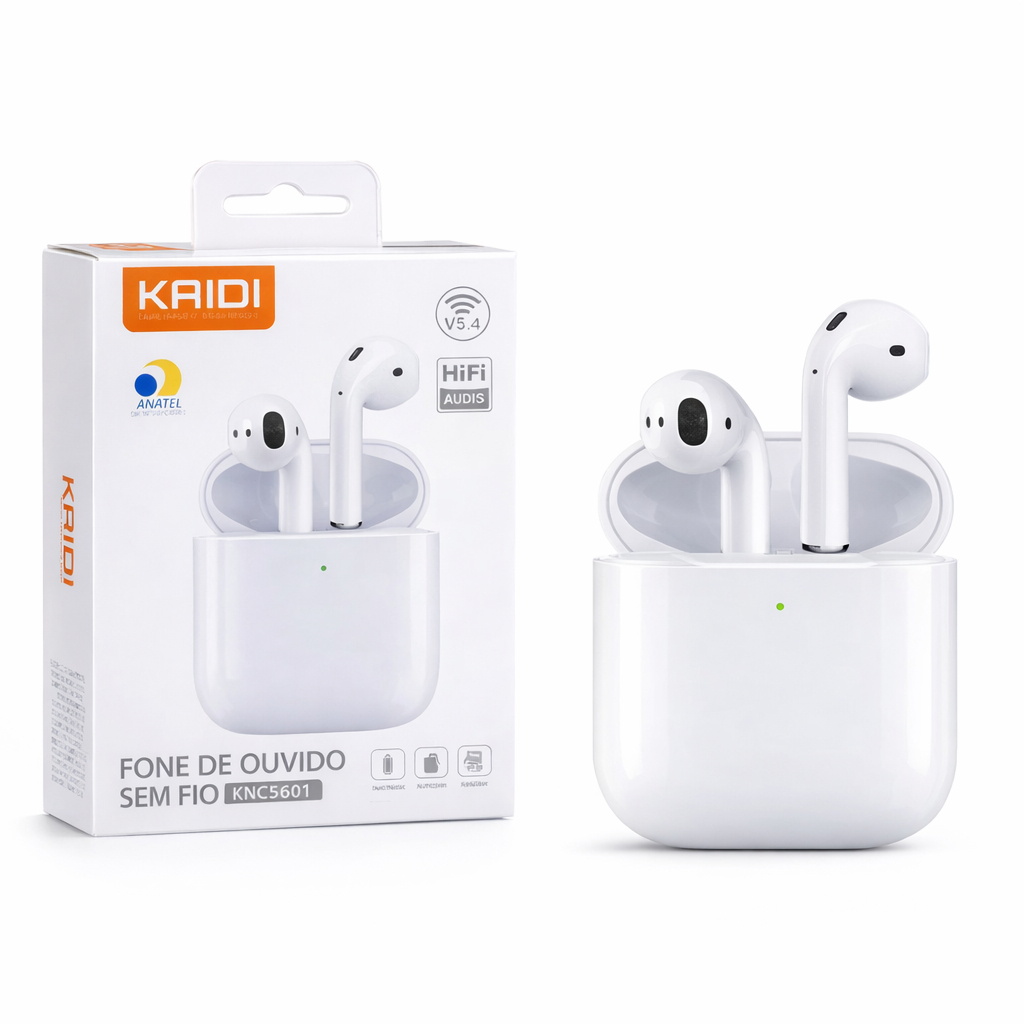 Fone Bluetooth 5.4 Sem Fio Kaidi  Corrida Bateria Longa Android iPhone Academia Trabalho