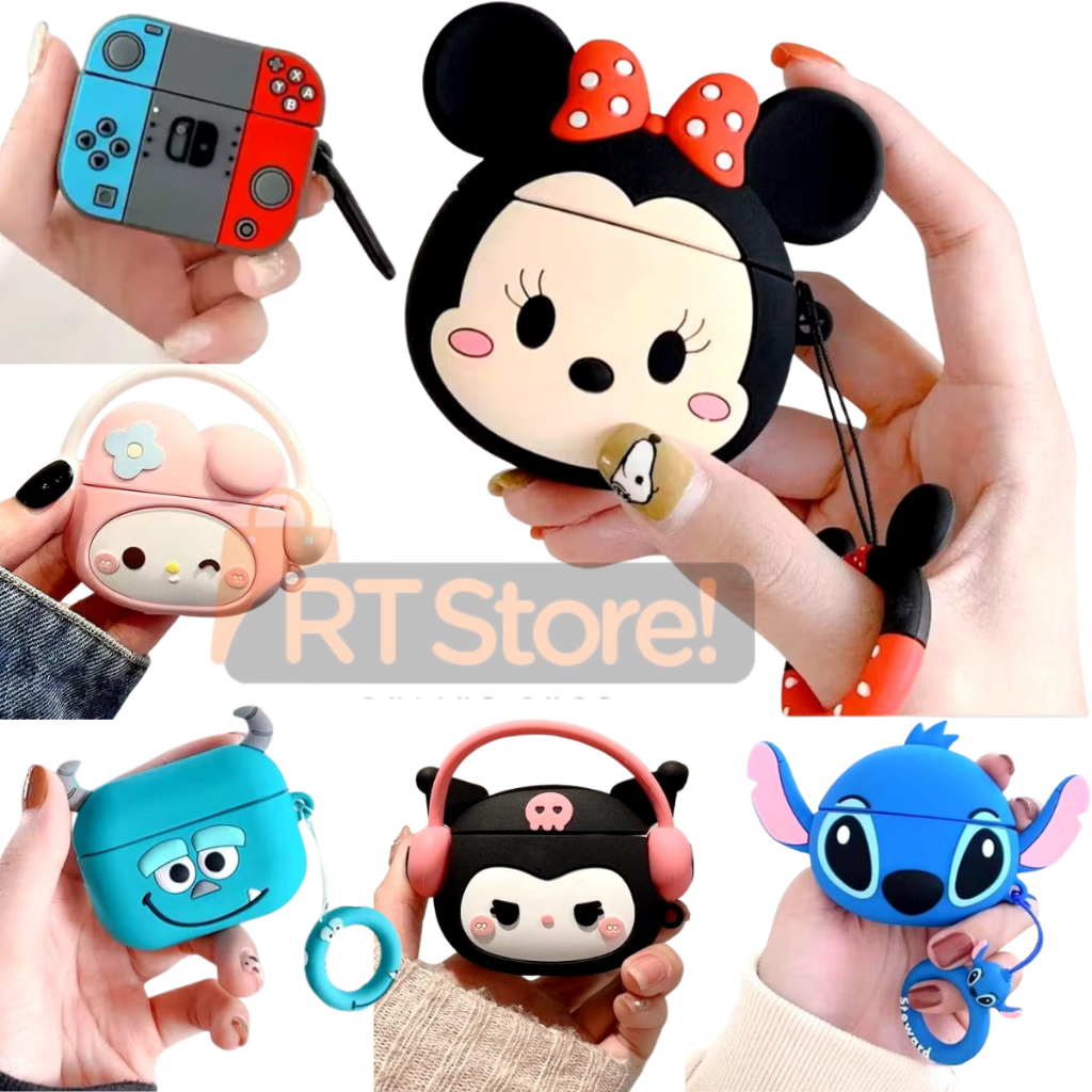 Capa Protetora AirPods 3 Silicone 3D Personagens Case Antichoque Capinha Resistente