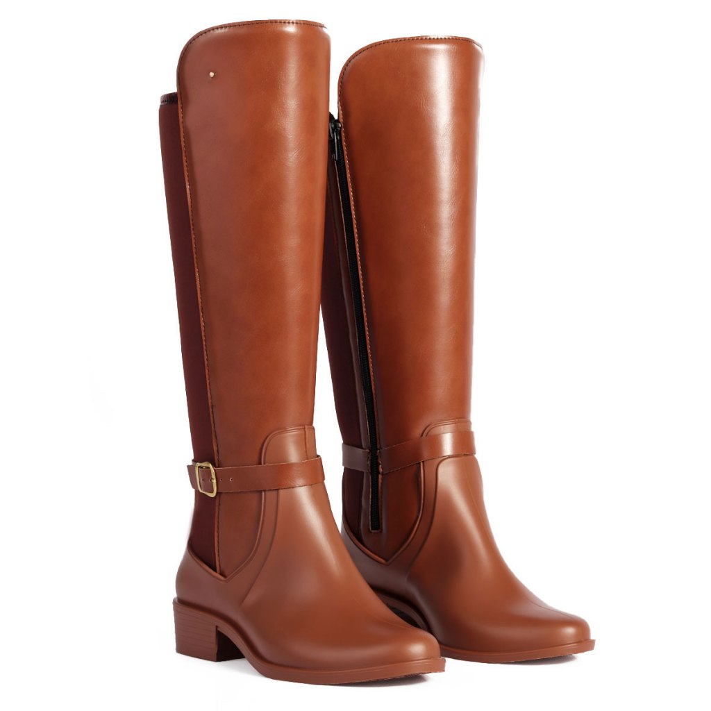 Bota Infantil Montaria Lolita Bee Happy Cano Alto com Fivela Imperável Leve e Co