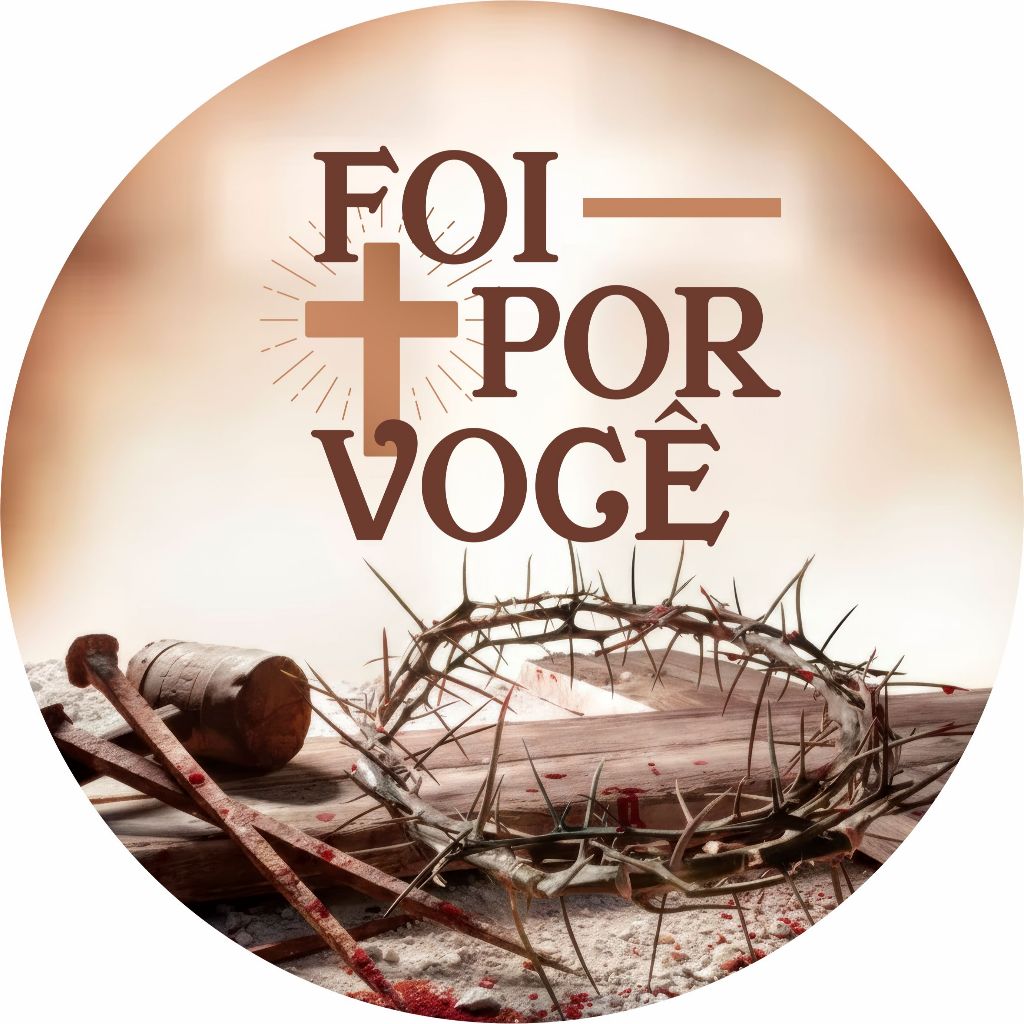 Painel Grande Redondo De Festa Tema Paixão de Cristo