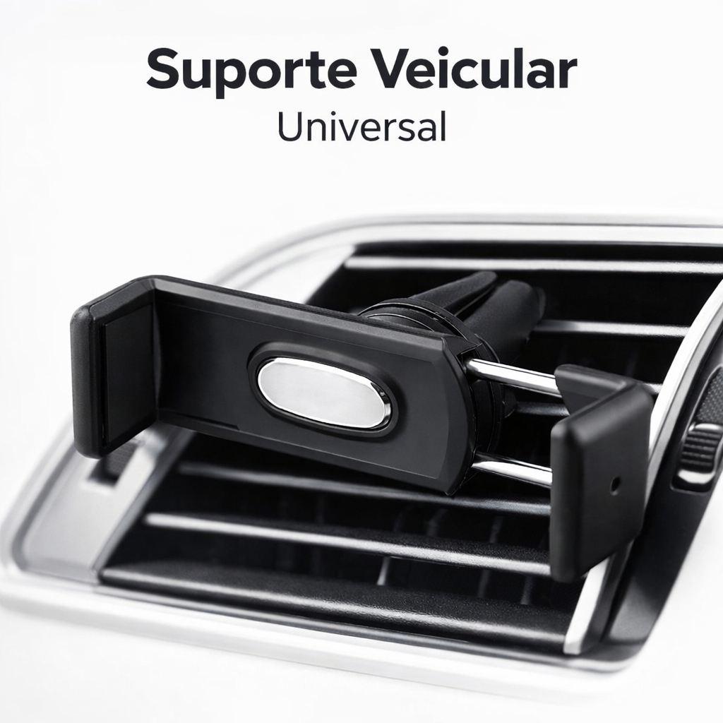 Suporte Celular Carro Veicular Universal Saida Ar Ajustavel Giro 360 Facil Instalacao Painel Veiculo