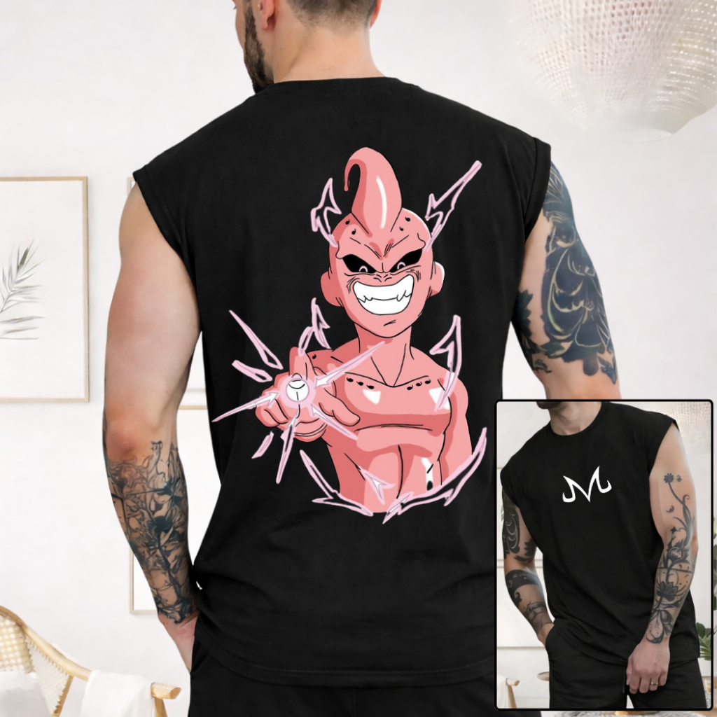 Camiseta Regata Masculina M Majin Buu Premium Estampada Estilo Academia Treino