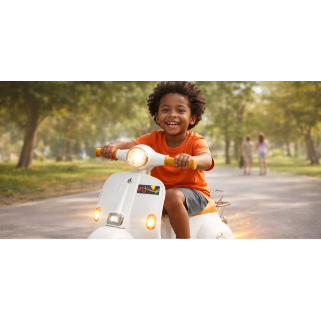 Moto Elétrica Infantil 2 Rodas Bateria Recarregável Luz Som Acelerador Pé Frente Ré Estável