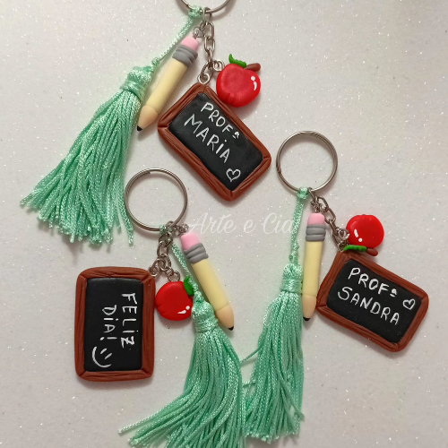 KIT CHAVEIROS DIA DOS PROFESSORES LOUSA PRESENTE LEMBRANÇA BISCUIT PERSONALIZADO