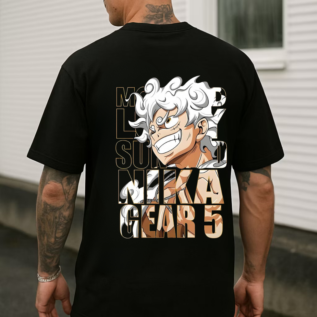 Camiseta Masculina 100% Algodão Camisa com Estampa do luffy Malha 30.1
