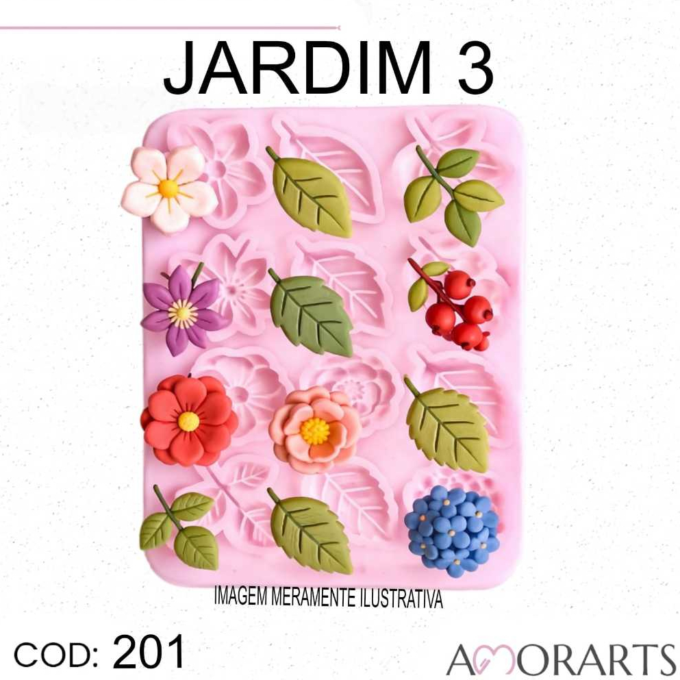 Molde de silicone Jardim 3 -- CÓD 201