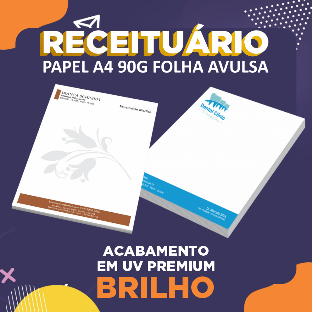 Receituário A4 - com 50 á 200 folhas ( Personalizado )