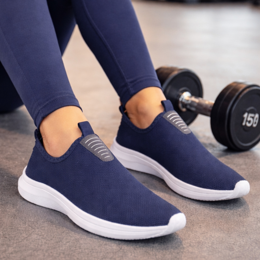 Tênis Meia Feminino Calce Fácil Botinha Ortopédico Esportivo Sneaker Slip On Casual confortável Academia