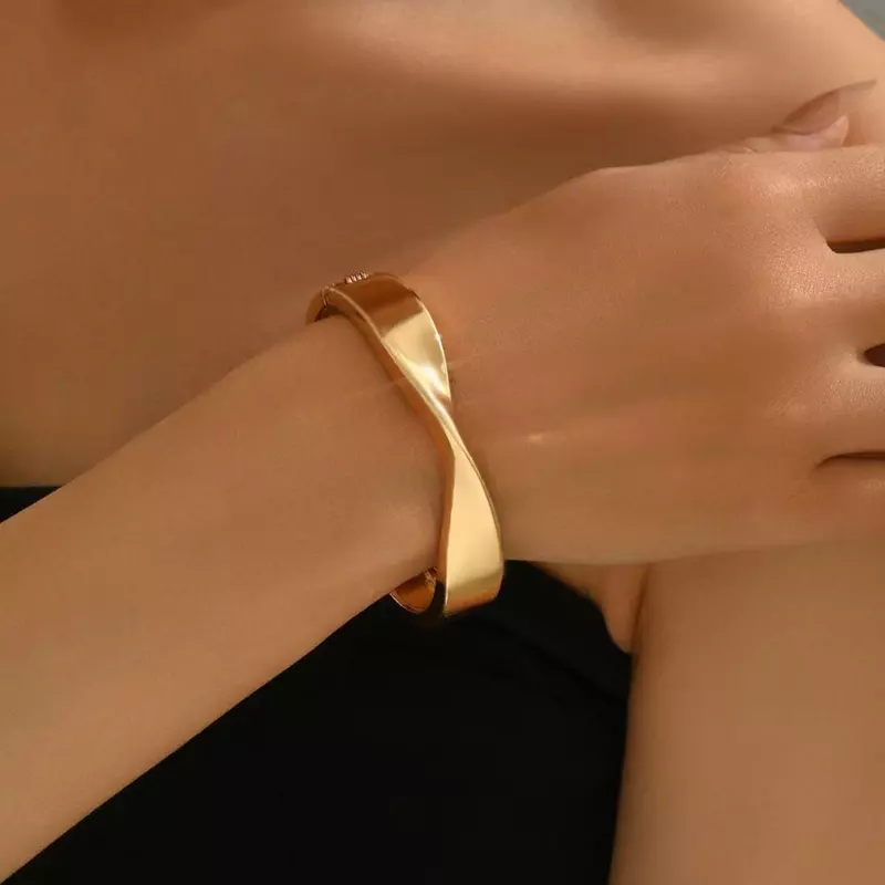 Pulseira Bracelete Liso Aço Inoxidável 316L Masculino e Feminino Unissex Dourado Prata Moda Presente