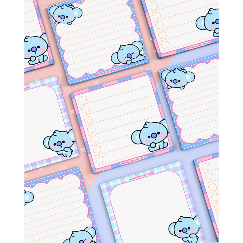 [Maiores Quantidades] Blocos de Anotações (Coleção Baby21) – BTS Army Fandom Coreano BT21 Papelaria Fofa KPOP